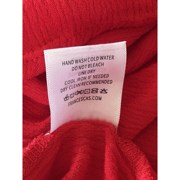 Mi Ami Gauzy Red Boho Top Red With Black Embroidered Balloon Sleeve Size Small - Picture 5 of 8